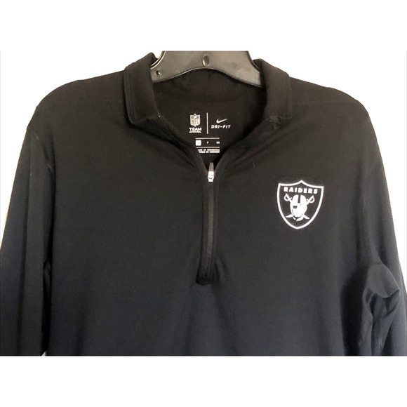 Nike Las Vegas Raiders Football Long Sleeve Jacket Black Small Woman’s Dri-Fit - Picture 2 of 5